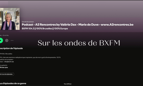 Marie de Duve au micro de BXFM avec Pierre Chaudoir