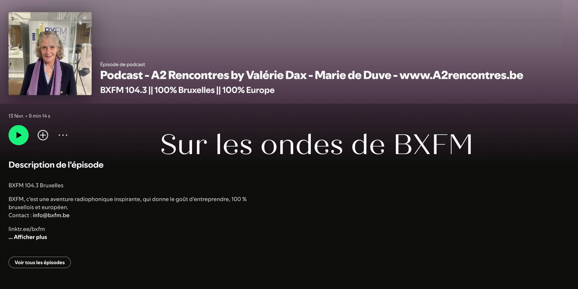 Marie de Duve au micro de BXFM avec Pierre Chaudoir